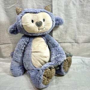 Demdaco Growl Pal Let's Be Brave Polka Dot Purple 16 inch Plush Stuffed Animal